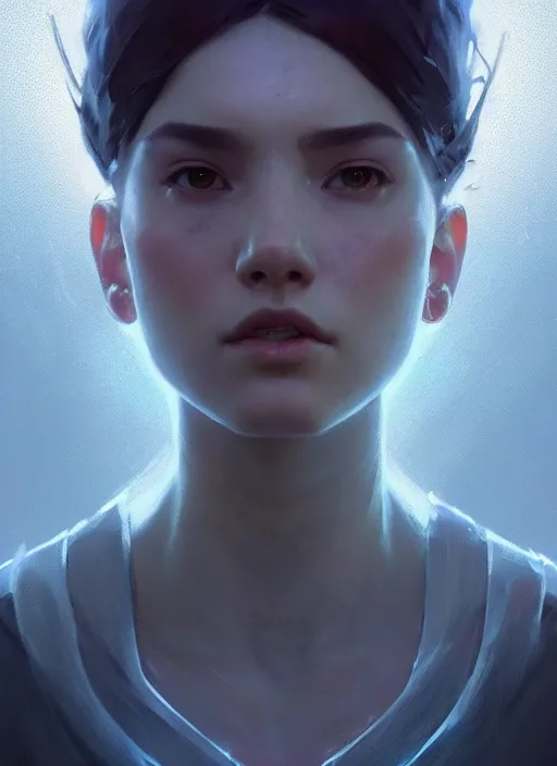 Image similar to beautifull, by greg rutkowski, symmetry, concept art by artgerm, distance render portrait of a hyper realistic, pixar, intense, epic, powerfull, alphonse mucha, octane render, highly detailed, high quality, 8 k, soft lighting, path traced, and uang guangjian and gil elvgren, symmetry!!