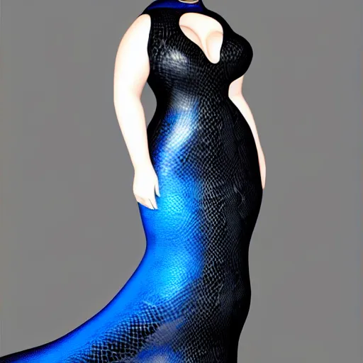 Prompt: curvy feminine hot goth cutie with sublime modest elegant patterned blue-black snakeskin leather neck-high gown, cgsociety, photorealistic, comfy ambience, idealistic, 16k, smooth, sharp focus, trending on ArtStation, volumetric lighting, fully clothed, worksafe