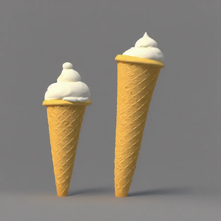 Prompt: 3 d render of a cute ice cream cone