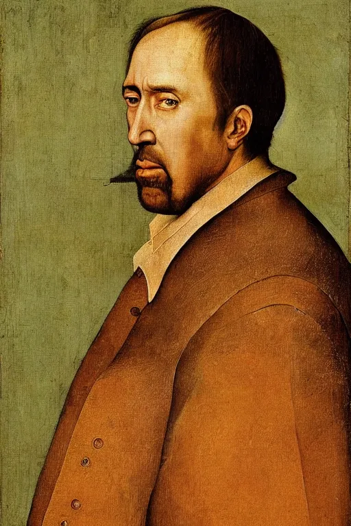 Image similar to Portrait of Nicholas Cage by Pieter Bruegel the Elder