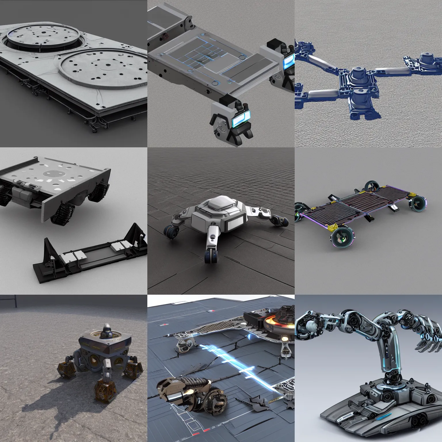 Prompt: hard surface, robotic platform