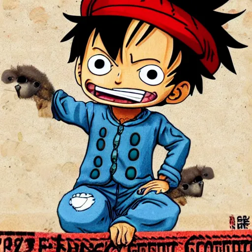 Prompt: luffy as 🐨