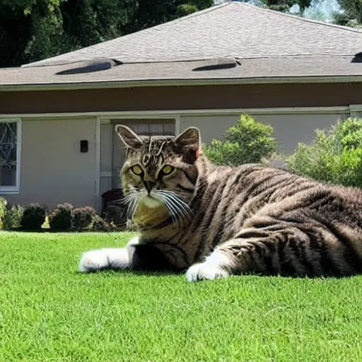 Prompt: very very large house cat, large house cat, big cat