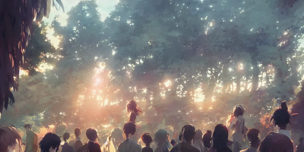 Prompt: Concert by Makoto Shinkai, Greg Rutkowski and Krenzcushart