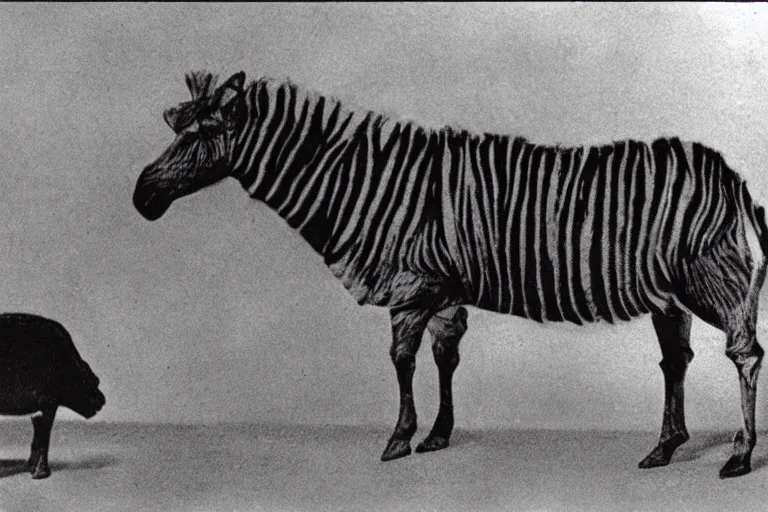 Image similar to photo of a quagga, extinct species, movie still