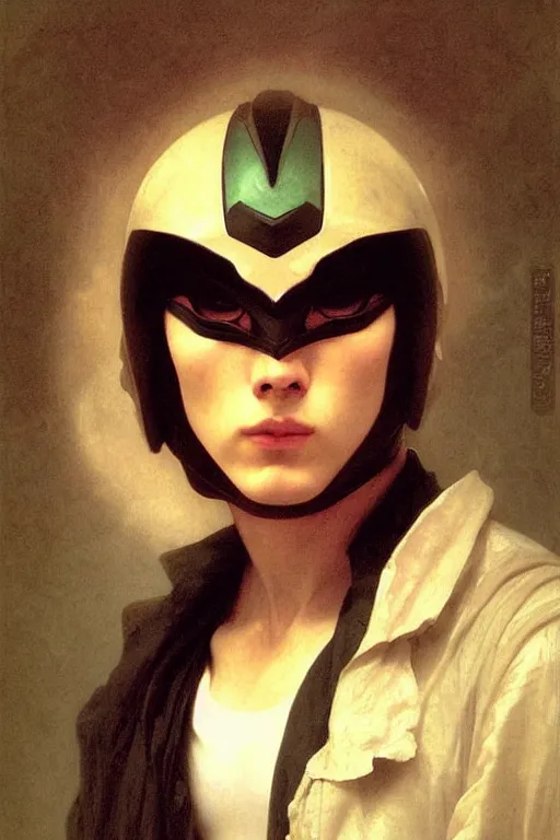 Image similar to portrait of a kamen rider, majestic, solemn, by bouguereau