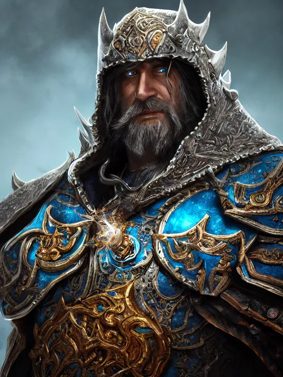 Prompt: portrait art of lich king 8k ultra realistic, detailed,intricate, full of colour, cinematic lighting, trending on artstation, 4k, hyperrealistic, focused, extreme details,unreal engine 5, cinematic, masterpiece