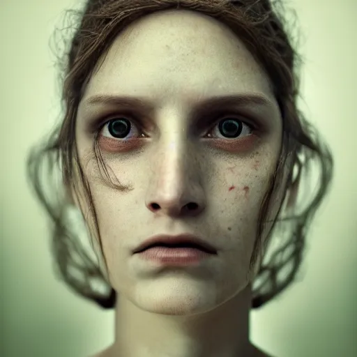 Image similar to portrait of a ghostly haunting female, depth of field, zeiss lens, detailed, symmetrical, centered, fashion photoshoot, by annie leibovitz and steve mccurry, david lazar, jimmy nelsson, breathtaking, 8 k resolution, extremely detailed, beautiful, establishing shot, artistic, hyperrealistic, beautiful face, octane render