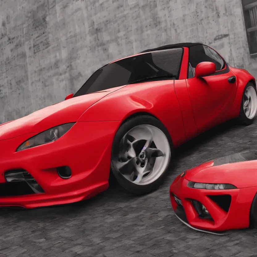 Prompt: supra, miata, kyza saleem, realistic, 4 k, red