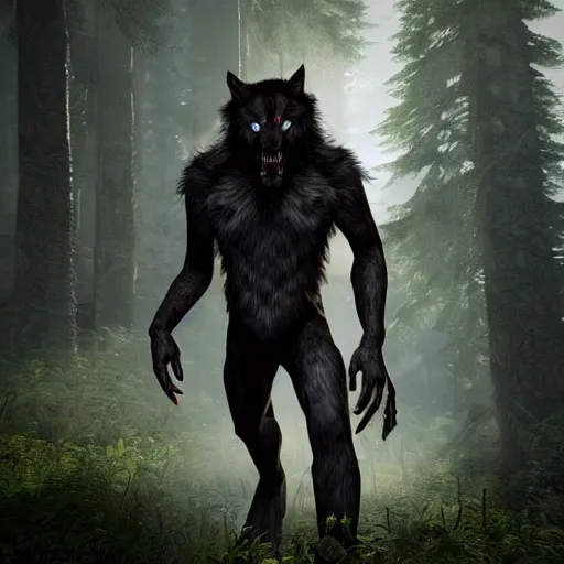 Image similar to werewolf from van helsing unreal engine hyperreallistic render 8k character concept art forest masterpiece