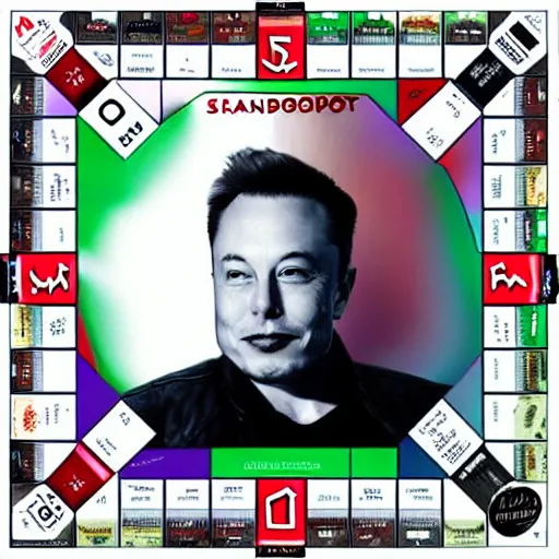 Image similar to Elon Musk's head as a Monopoly token