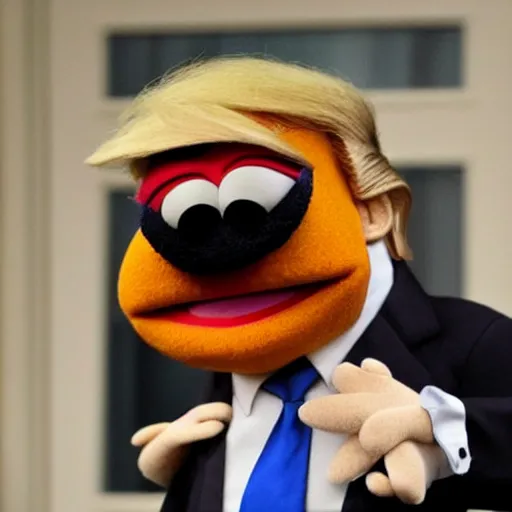 Image similar to a Muppet that looks like trump