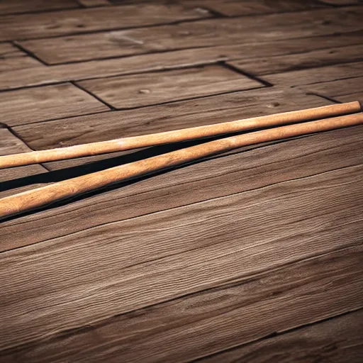 Image similar to short wooden cane with green slime on it, octane render