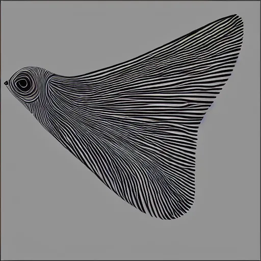 Image similar to a fish made of abstract lines, generative art, black and white color scheme, trending on artstation