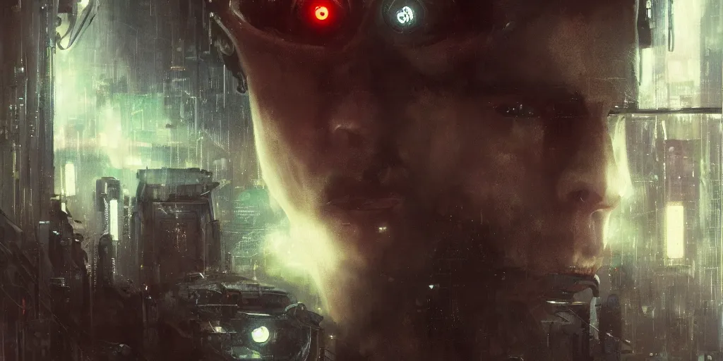 Prompt: a phantom in the machine, scifi, bladerunner, cyberpunk, very detailed eyes, 8 k resolution, by wlop, greg rutkowski