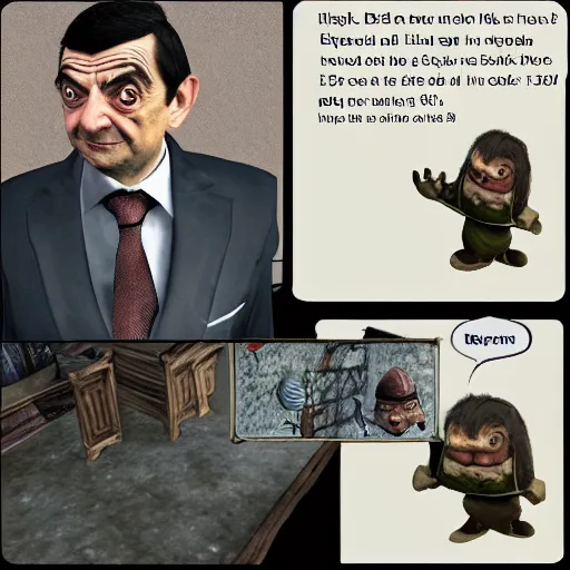 Image similar to mr bean in skyrim