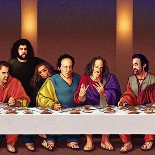 Image similar to Seinfeld cast at The Last Supper