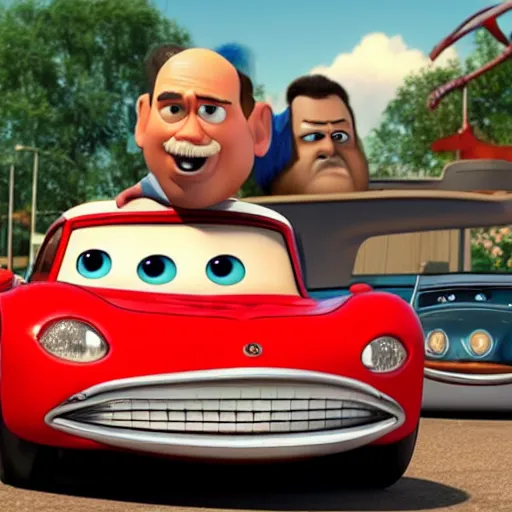 Prompt: sigmund freud in cars, pixar, cinematic, 1 6 mm