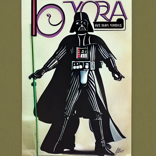 Prompt: a romance novel cover from 1 9 8 3, paperback, drawing, darth vader holding yoda on the cover, romantic