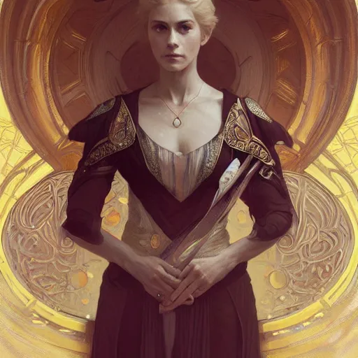 Image similar to portrait of sersei lannister, intricate, elegant, highly detailed, digital painting, artstation, concept art, smooth, sharp focus, illustration, art by artgerm and greg rutkowski and alphonse mucha and william - adolphe bouguereau