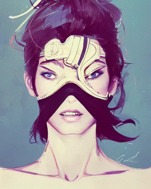 Image similar to a ultradetailed beautiful painting of a stylish woman with an eyepatch over her left eye, by conrad roset, greg rutkowski and makoto shinkai trending on artstation