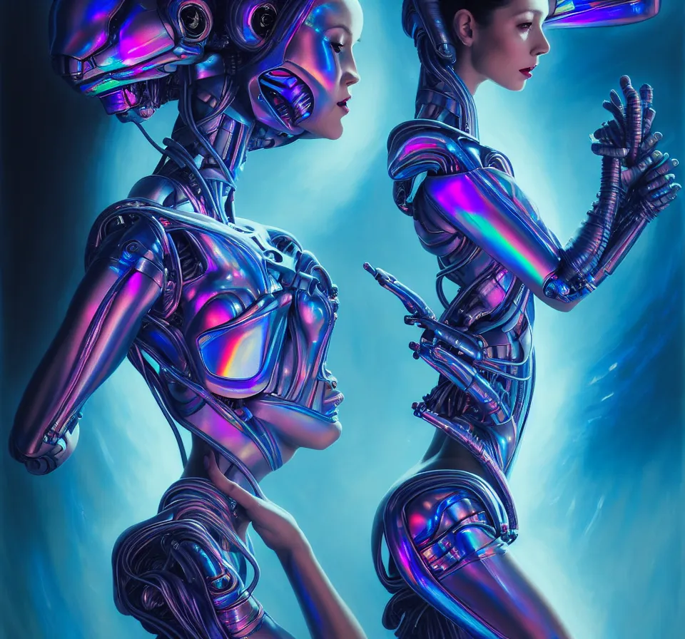 Prompt: beauty woman wrapped in holograms, alien artifacts, electrical case display, Transformers Movie style tech, ultrarealistic, dramatic lighting, electrical details, high details, 4k, 8k, best, accurate, trending on artstation, artstation, photorealism, ultrarealistic, digital painting, style of Peter Mohrbacher, Caravaggio, Hajime Sorayama, Caravaggio, Boris Vallejo