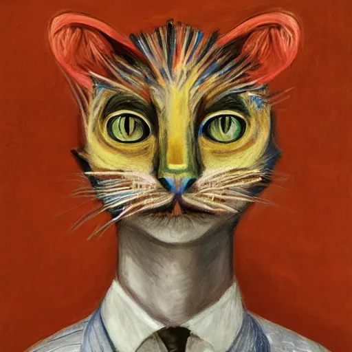 Prompt: portrait of a disillusioned young man, drained of energy by the artistic struggle, by louis wain and johanna martine, trending on artstation