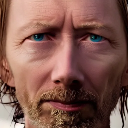 Prompt: Live Action Still of Thom Yorke in Breaking Bad, real life, hyperrealistic, ultra realistic, realistic, highly detailed, epic, HD quality, 8k resolution, body and headshot, film still