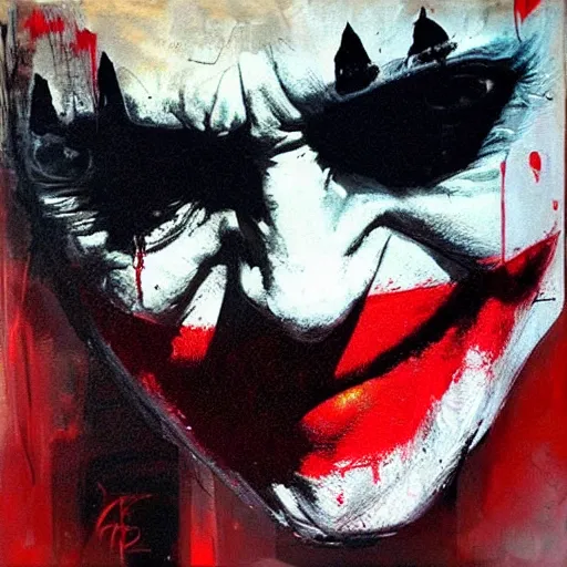 Image similar to joker, paint by Guy Denning