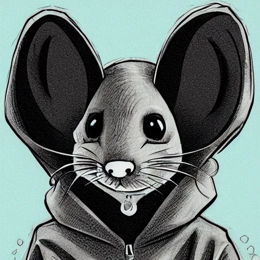 Prompt: a rat wearing a hoodie looking into the camera, furry art, furaffinity, symmetrical, highly detailed