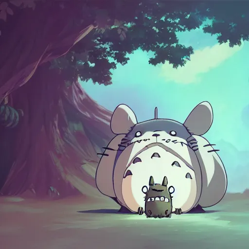 Prompt: Hiyao Miyazaki as Totoro, ambient lighting, 4k, anime key visual, lois van baarle, ilya kuvshinov, rossdraws, artstation