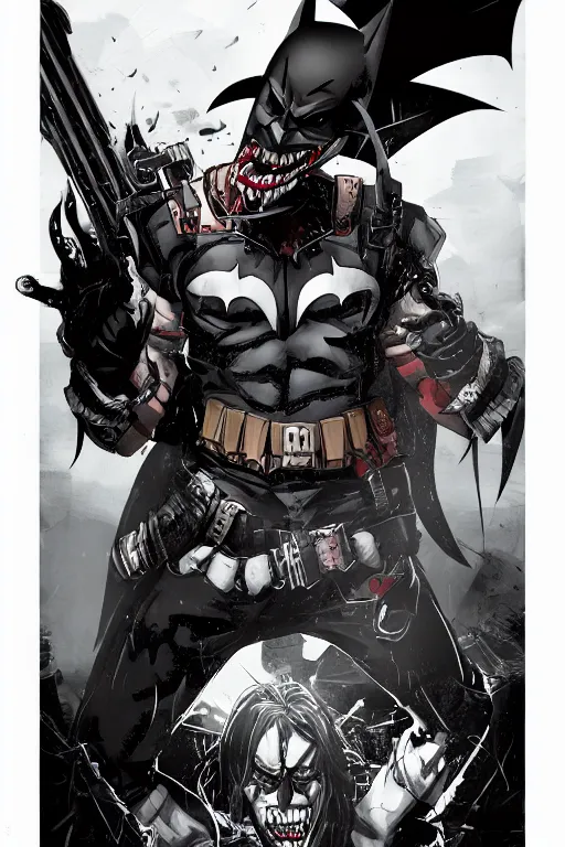 Image similar to the batman who laughs, comic strip style, dynamic lighting, fantasy concept art, trending on art station, stunning visuals, creative, cinematic, portrait, ultra detailed