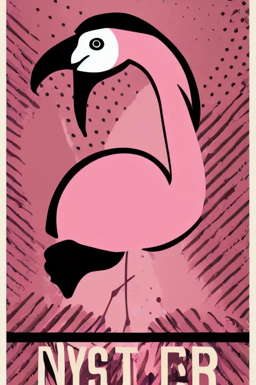 Image similar to Vector based poster of a gangster flamingo in the style of die cut sticker, color, high resolution, vector art