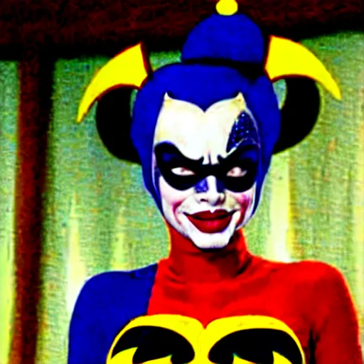 Prompt: harley quinn in the adam west batman tv show