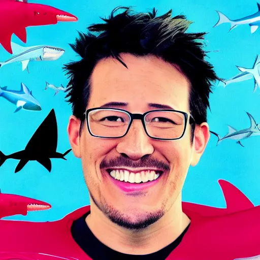 Image similar to markiplier as a shark