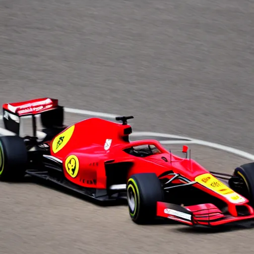 Image similar to live action photo of the 2021 F1 Scuderia Ferrari, 8K, sports photography