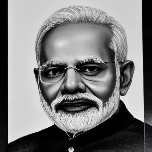 Prompt: detailed pencil sketch, narendra modi