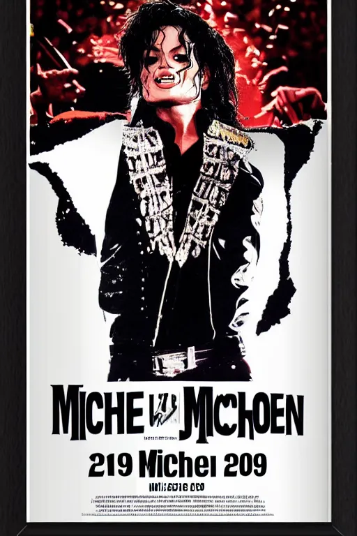 Image similar to this is it concert poster 2 0 0 9 king of pop, michael jackson 2 0 0 9 shades style, promotional, o 2 arena, london uhd, sharp, ultra realistic face, 4 k, cinematic, marvel, render, behind the scenes, leaked, set photo, detailed, modern, real life, sighting, photo real