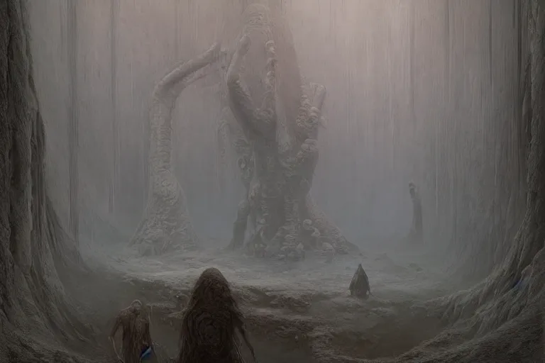 Image similar to backrooms, high detailed art, liminal aesthetic, dreamcore, by wayne barlowe, zdzislaw beksinski, cgsociety, unreal engine