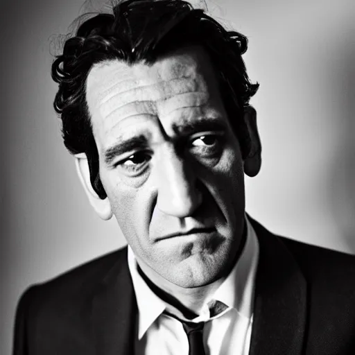 Image similar to clive owen by diane arbus, hd, 4 k, detailed, award winning, 8 0 mm lens