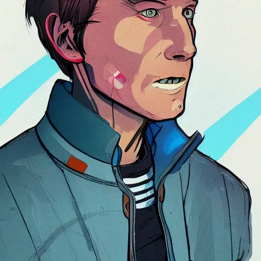 Prompt: a study of cell shaded portrait of marty mcfly concept art, llustration, post grunge, concept art by josan gonzales and wlop, by james jean, Victo ngai, David Rubín, Mike Mignola, Laurie Greasley, highly detailed, sharp focus, alien, Trending on Artstation, HQ, deviantart, art by artgem