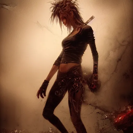 Image similar to teenage grunge punk rock, photography, sharp, digital matte painting, art by luis royo, greg rutkowski, wlop, dramatic lighting, trending on artstation