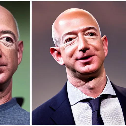 jeff bezos with mark zuckerberg's hair | Stable Diffusion