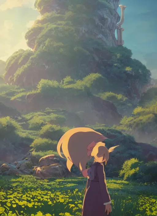 Prompt: celes chere medium shot, studio ghibli, pixar and disney animation, sharp, rendered in unreal engine 5, anime key art by greg rutkowski, bloom, dramatic lighting