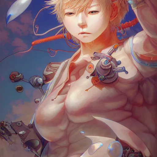 Image similar to prompt : ragnarok online portrait soft light painted by james jean and katsuhiro otomo and erik jones, inspired by akira anime, smooth face feature, intricate oil painting, high detail illustration, sharp high detail, manga and anime 1 9 9 9