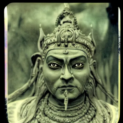 Image similar to polaroid of a Lord Vivec the Warrior-Poet by Tarkovsky