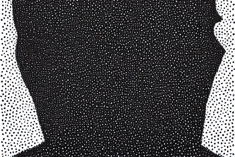 Image similar to face made out of planet, faceless people dark, dots, drip, stipple, pointillism, technical, abstract, minimal, style of francis bacon, asymmetry, pulled apart, cloak, hooded figure, made of dots, abstract, balaclava