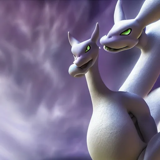 Prompt: Mewtwo From Pokemon, 8k, hyperrealistic, HD, Exquisite Detail