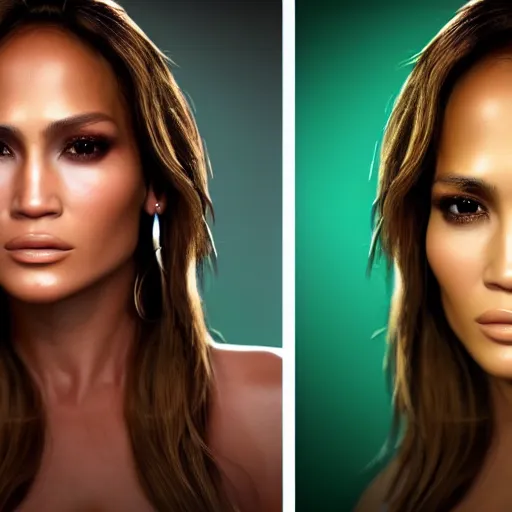 Image similar to j - lo, transparent, translucent, portrait photography, unreal engine