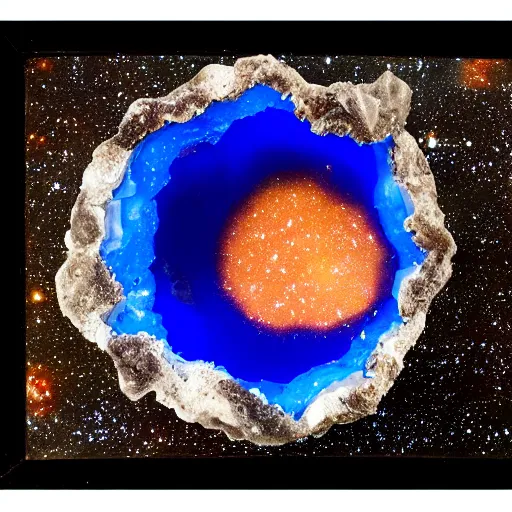 Prompt: space portail in a geode